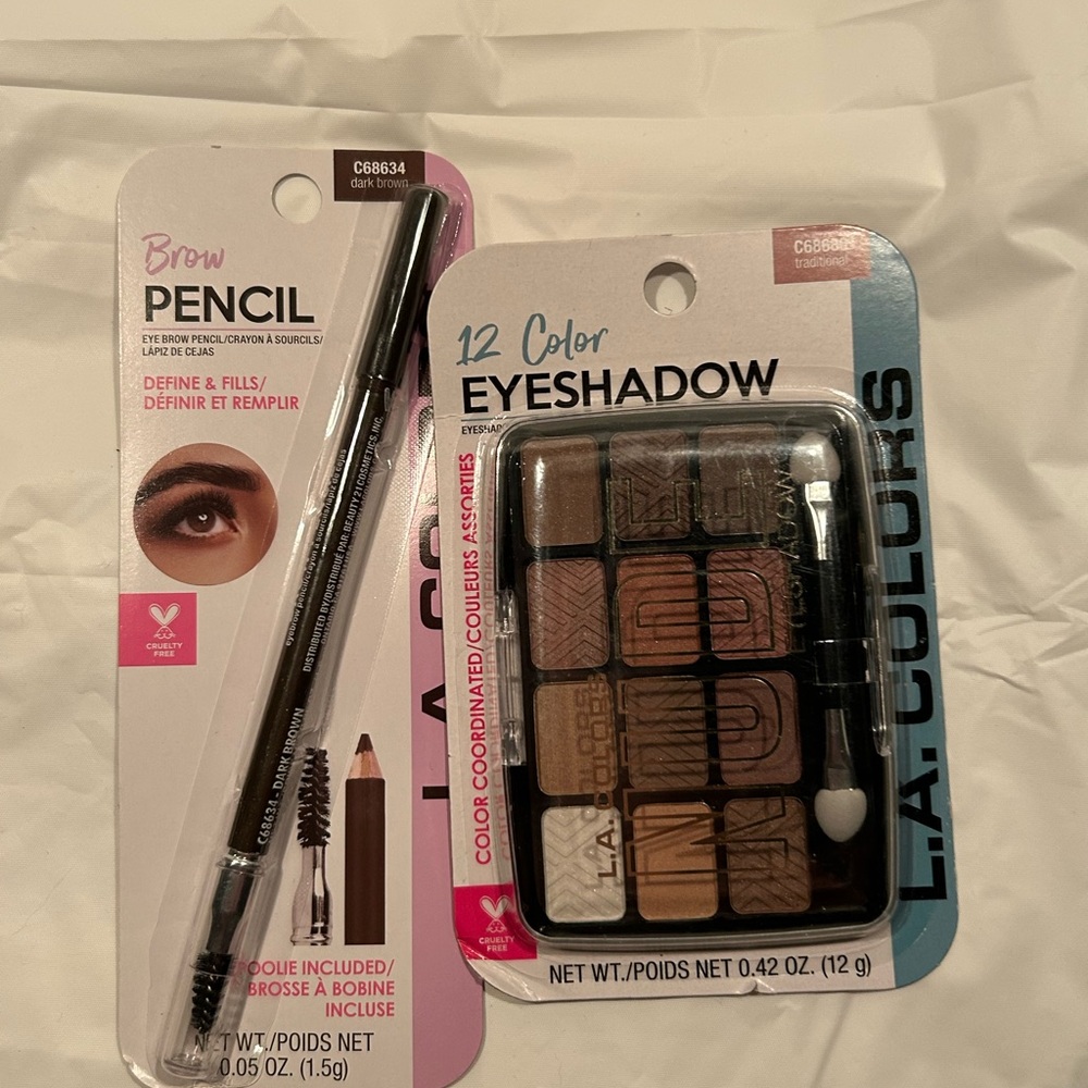 🦋3 For $20 🦋 NWT L.A. Colors Brow Pencil and 12 Shade Eyeshadow Set